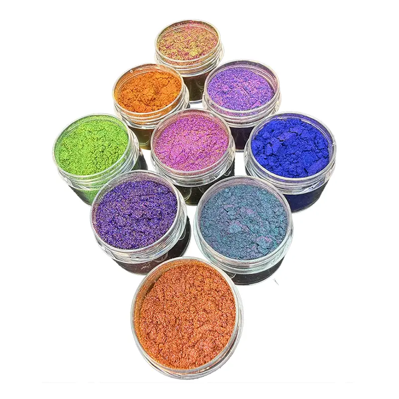 High-Chroma nepriehľadné chameleónové pigmenty pre intenzívne očné tiene
